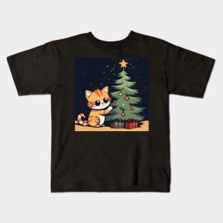 Christmas Cat Kids T-Shirt